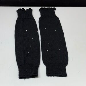 Black Knit Leg Warmers with Rhinestones. Never used. Both sided are rhinestoned.